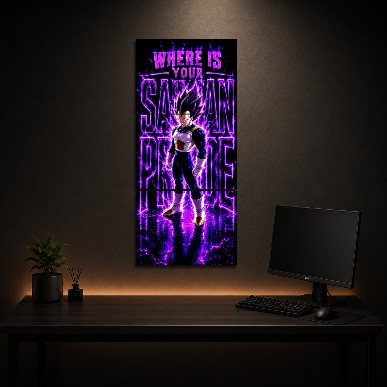Vegeta Saiyan Pride 3-Piece Metal Wall Art