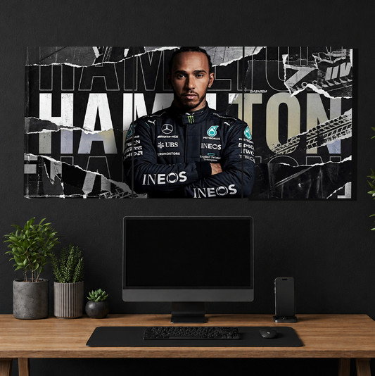 Lewis Hamilton 3-Piece Metal Wall Art