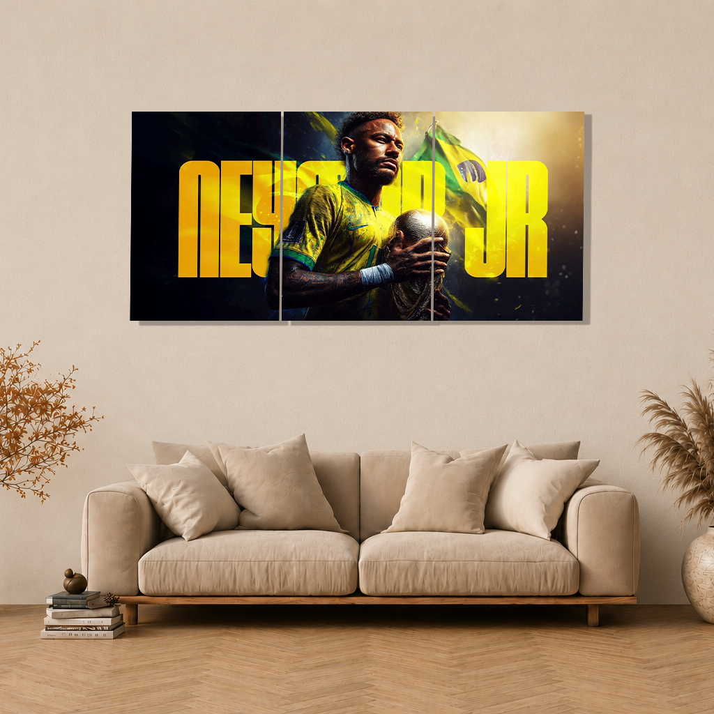 Neymar Jr. 3-Piece Metal Wall Art