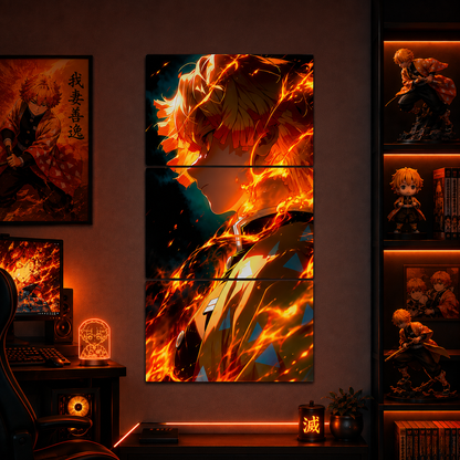 Zenitsu Agatsuma 3-Piece Metal Wall Art