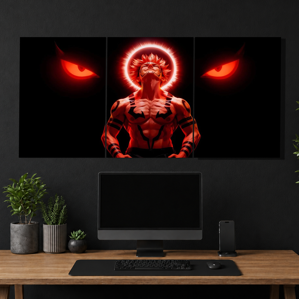 Ryomen Sukuna 3-Piece Metal Wall Art