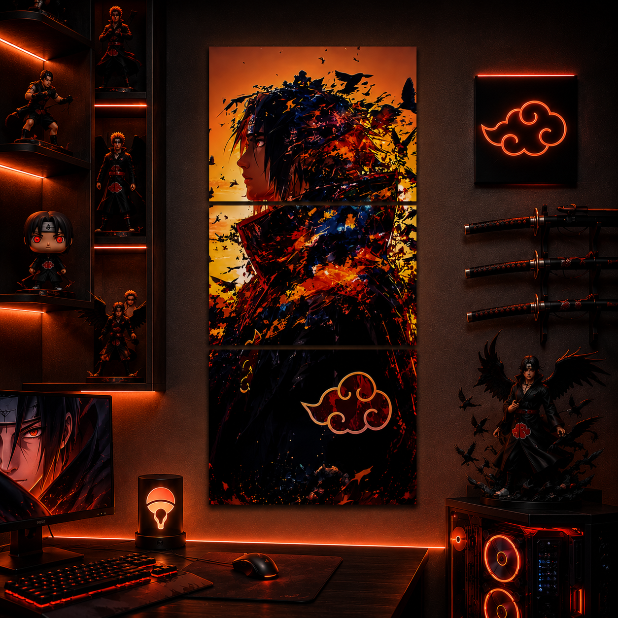 Itachi Uchiha 3-Piece Metal Wall Art