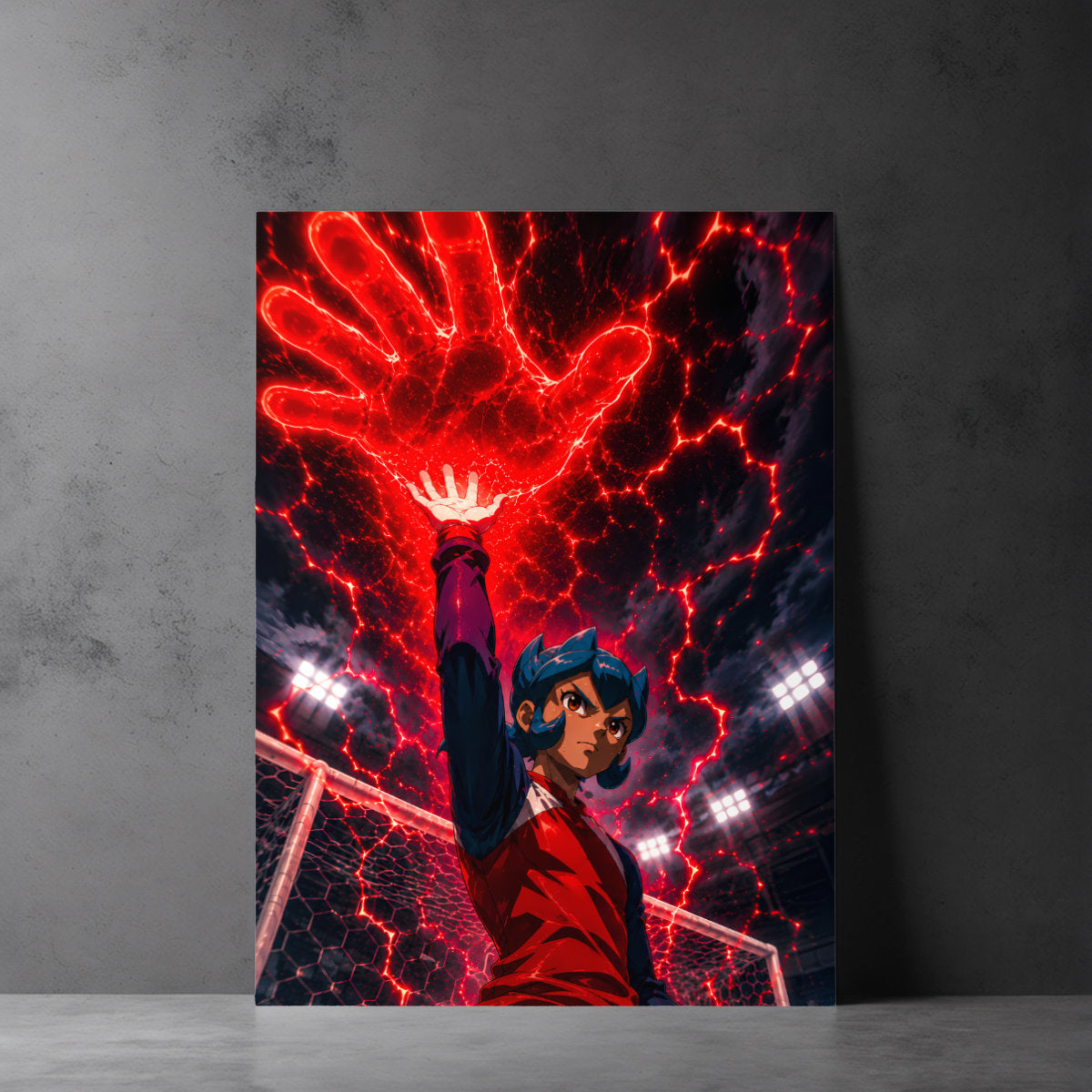 Crimson Hand goalkeeper Inazuma Eleven metal poster
