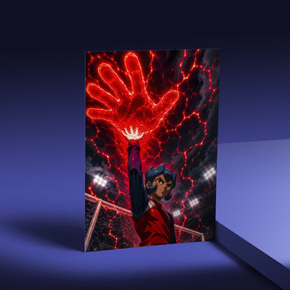 Crimson Hand goalkeeper Inazuma Eleven metal poster – view 3